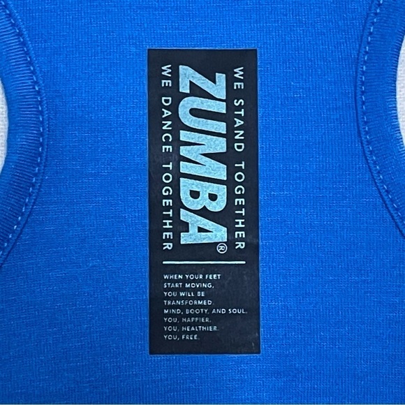 Zumba Meet Me On The Dance Floor Blue Lightening Tank Dance As You Are Size S - Picture 5 of 9